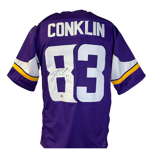 Tyler Conklin Signed Custom Purple Football Jersey