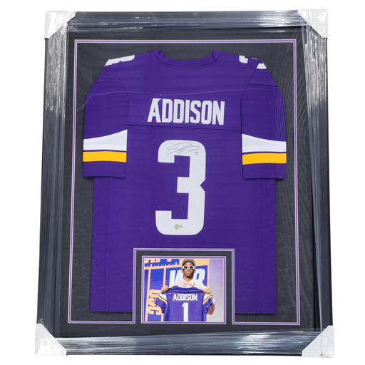 Jordan Addison Signed & Professionally Framed Custom Purple Football Jersey