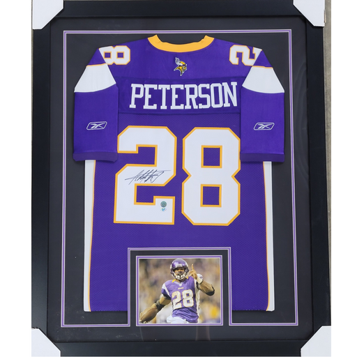 Adrian Peterson Signed & Professionally Framed Authentic Reebok Purple Football Jersey