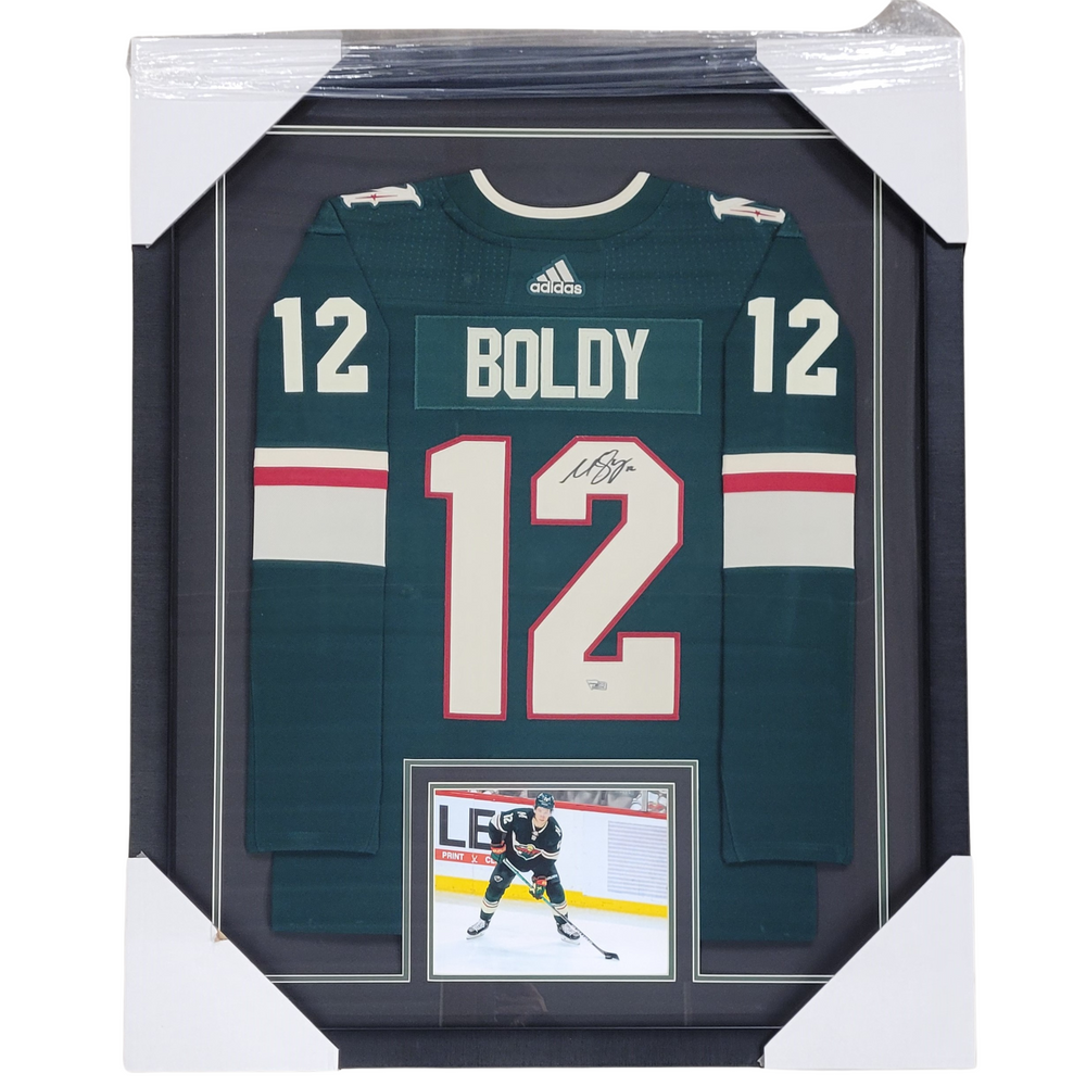 Matt Boldy Signed & Framed Authentic Green Hockey Jersey