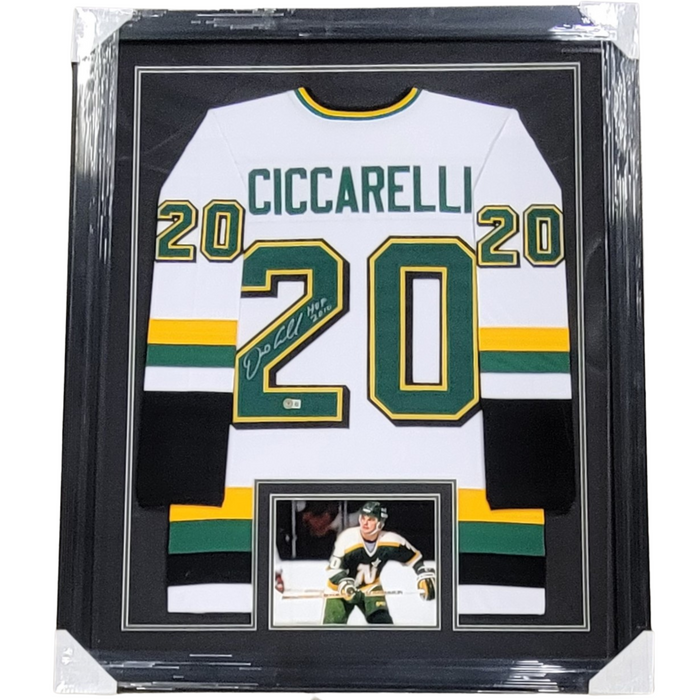 Dino Ciccarelli Signed & Professionally Framed Custom White Hockey Jersey