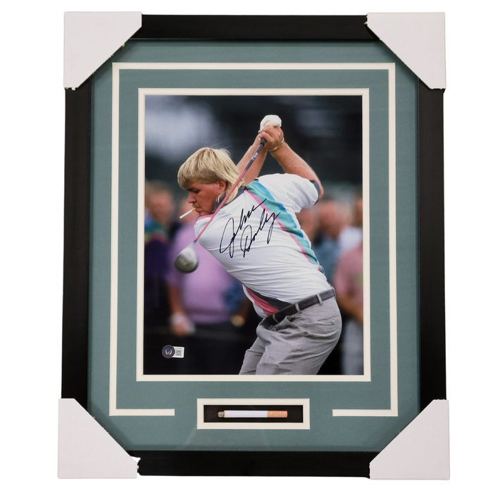 John Daly Signed & Professionally Framed 11x14 Replica Cigarette Display w/Turquoise Border