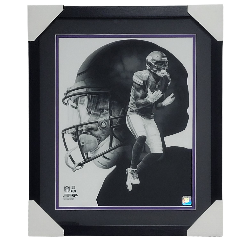 Stefon Diggs 'Black & White' Professionally Framed 16x20 Display