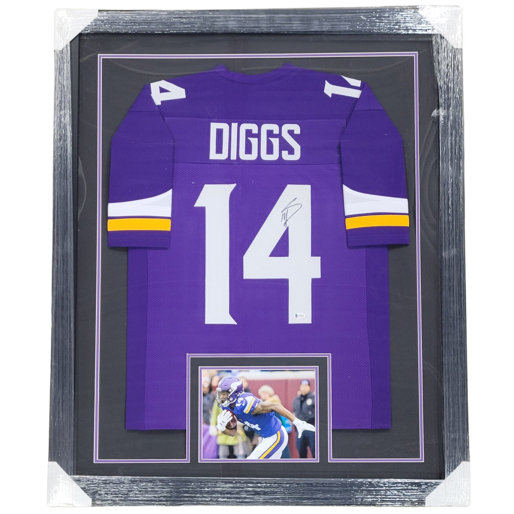 Stefon Diggs Signed & Professionally Framed Custom Purple Football Jersey