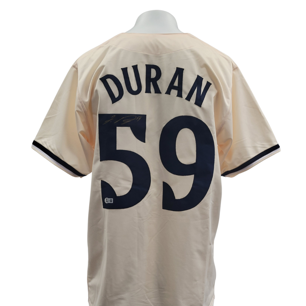 Jhoan Duran Signed Custom Cream Baseball Jersey