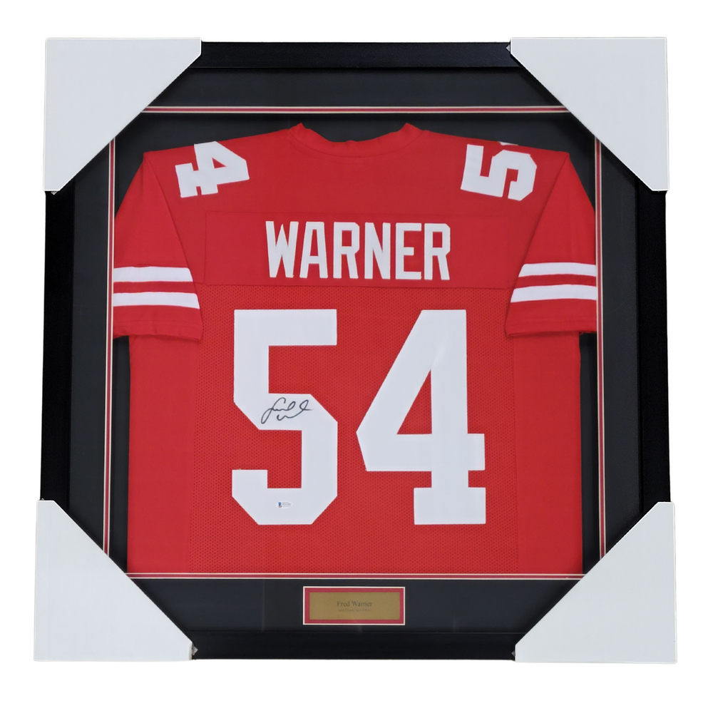 Fred Warner Signed & Professionally Framed 1/2 Size Custom Red Footbal —  Elite Ink