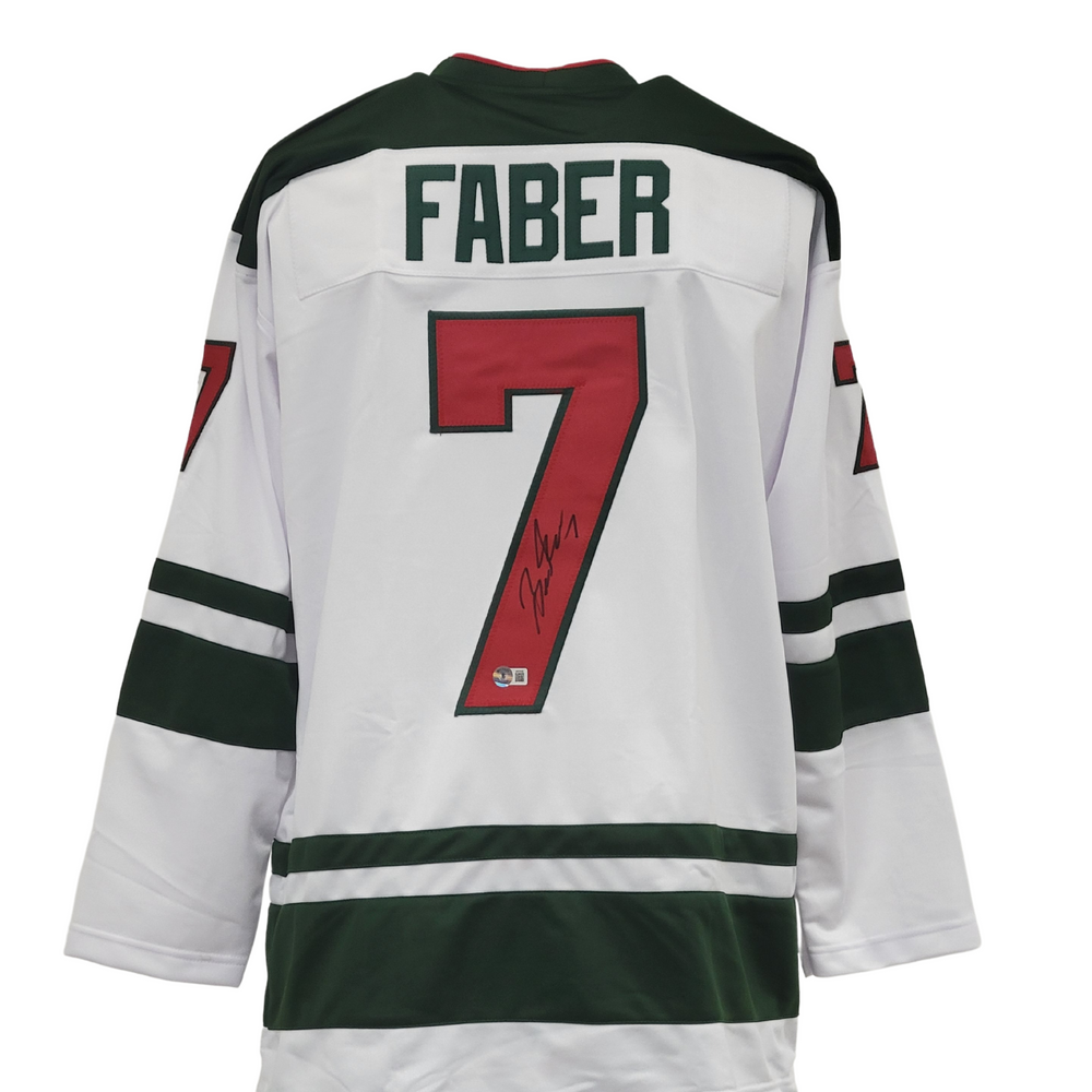 Brock Faber Signed Custom White Hockey Jersey
