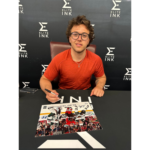 Brock Faber 'NHL Debut' Signed 11x14 Photo w/ inscription