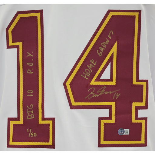 Brock Faber LE (50) Signed Custom White College Hockey Jersey w/ Multiple Inscriptions