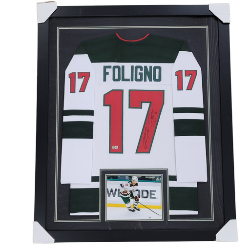 Marcus Foligno Signed & Professionally Framed Custom White Hockey Jersey