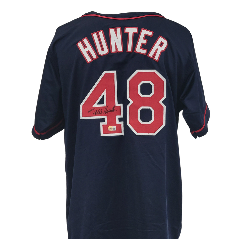 Torii Hunter Signed Custom Blue Baseball Jersey