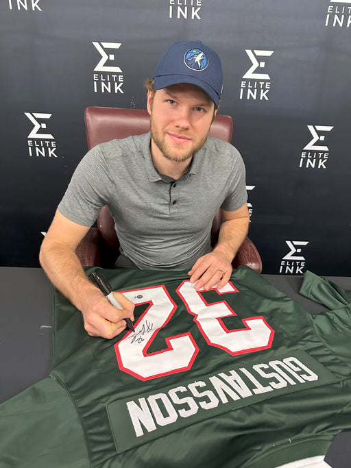 Filip Gustavsson Signed Custom Green Hockey Jersey