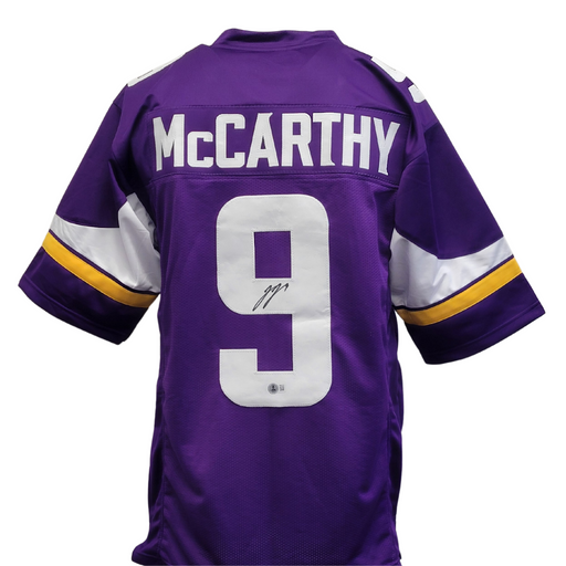 JJ McCarthy Signed Custom Purple Football Jersey