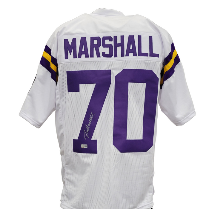 Jim Marshall Signed Custom White Football Jersey