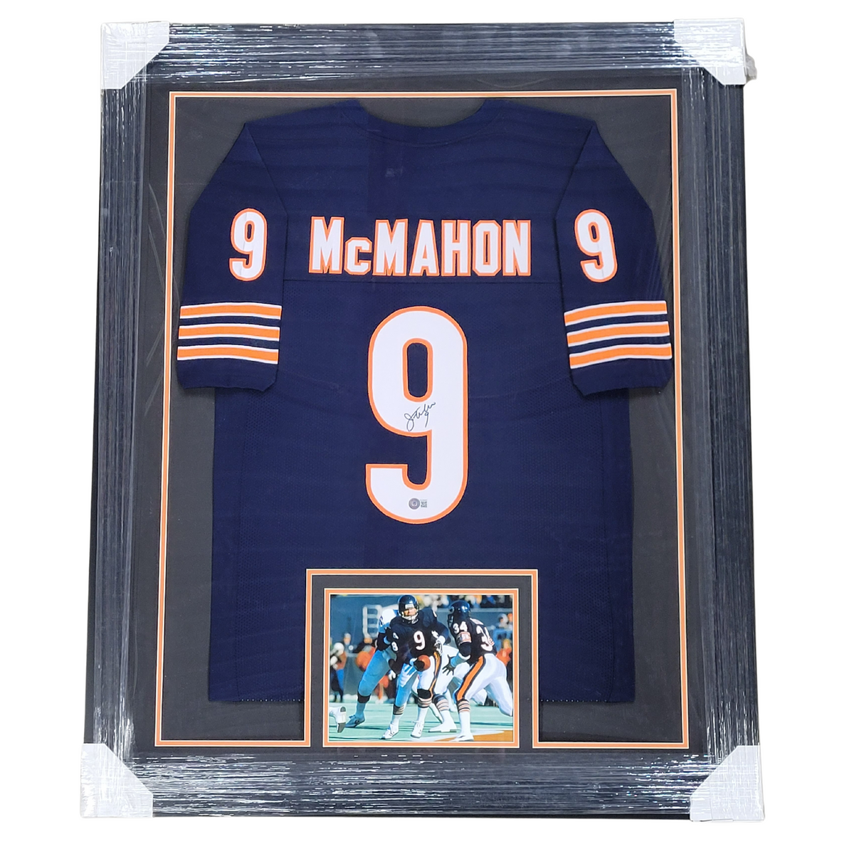 Jim McMahon Autographed and Framed Chicago Bears Jersey