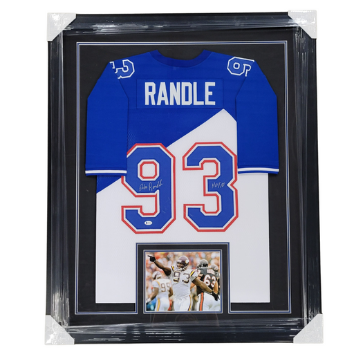 John Randle Signed & Professionally Framed Custom Blue Football Jersey