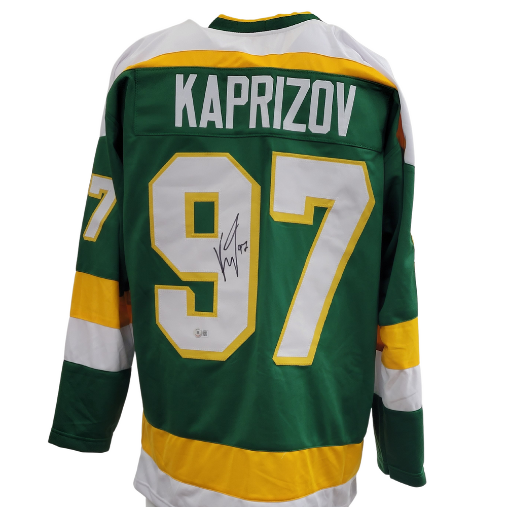 Kirill Kaprizov Signed Custom Green Retro Hockey Jersey
