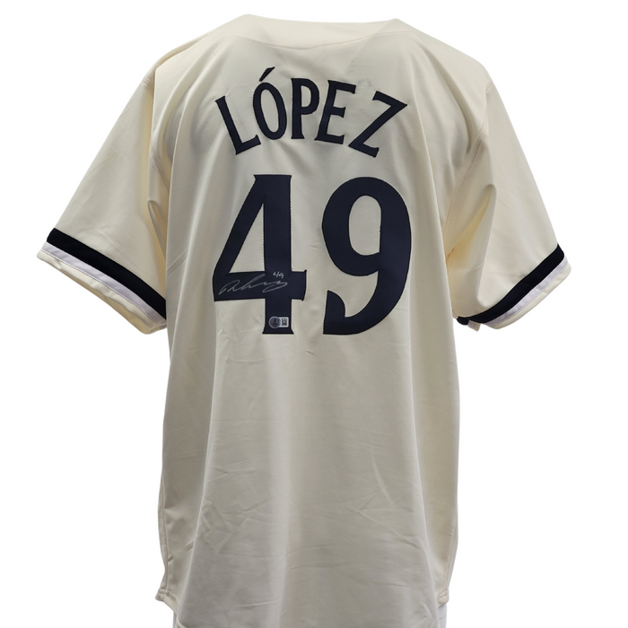 Pablo Lopez Signed Custom Cream Baseball Jersey