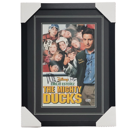 The Mighty Ducks Cast 'Face Against Glass' Signed & Professionally Framed 11x17 Movie Poster