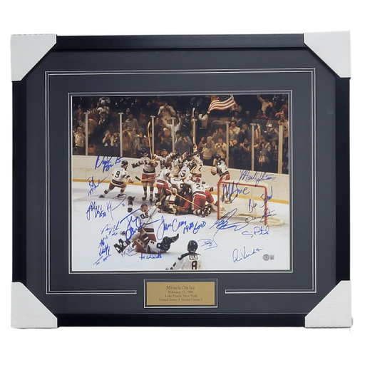 1980 Miracle on Ice Signed & Professionally Framed 16x20 w/ Name Plate