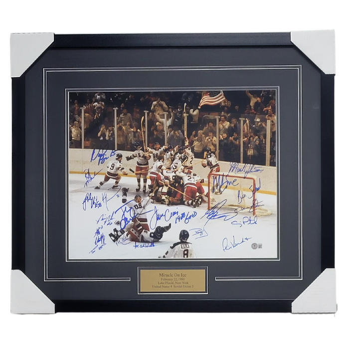 Miracle on Ice Signed & Professionally Framed 16x20 w/ Name Plate
