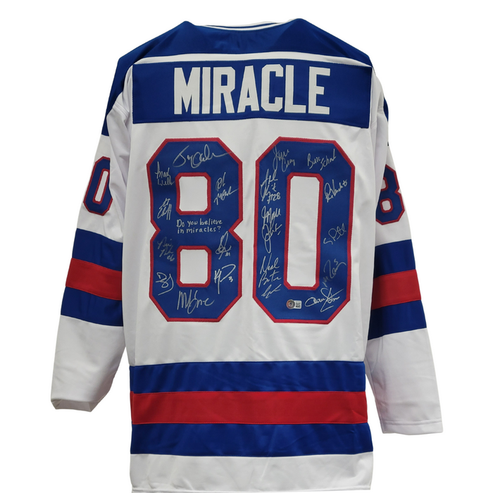 1980 USA Miracle On Ice Signed Custom White Hockey Jersey