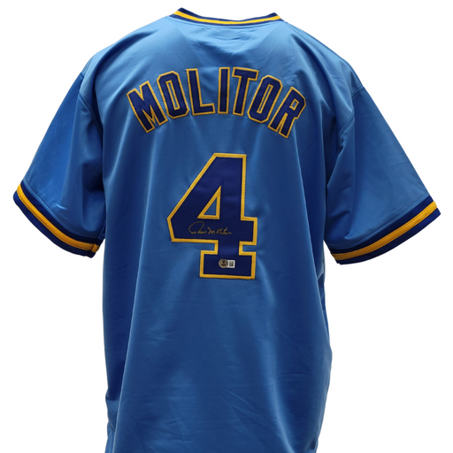 Paul Molitor Signed Custom Blue Brewers Baseball Jersey