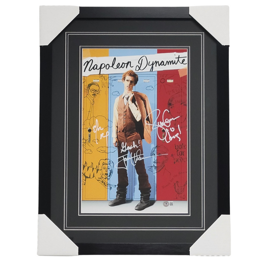 Napoleon Dynamite Trio, Signed & Professionally Framed 11x17 Photo w/ Inscriptions