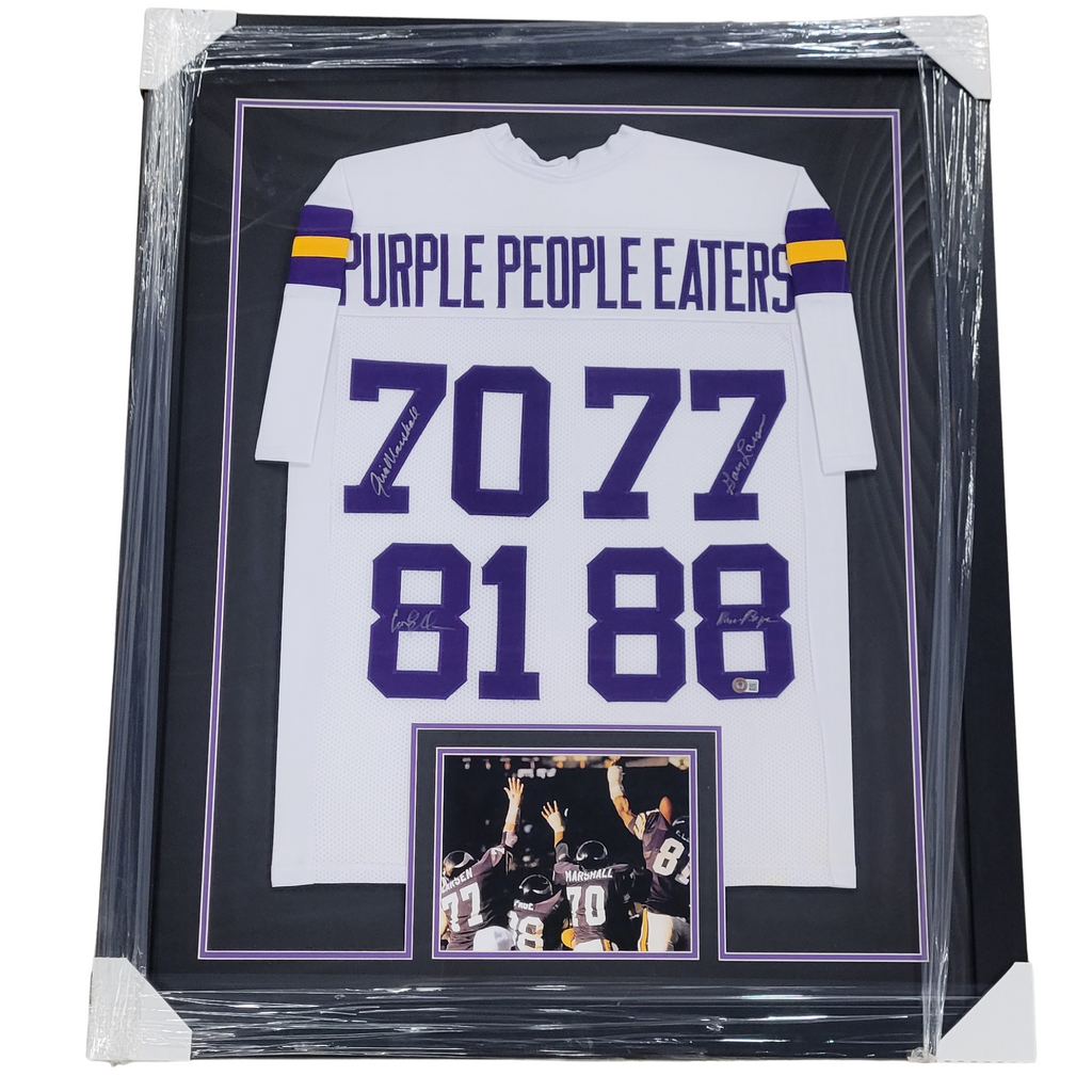 Purple People Eaters Signed & Professionally Framed Custom Purple Football  Jersey