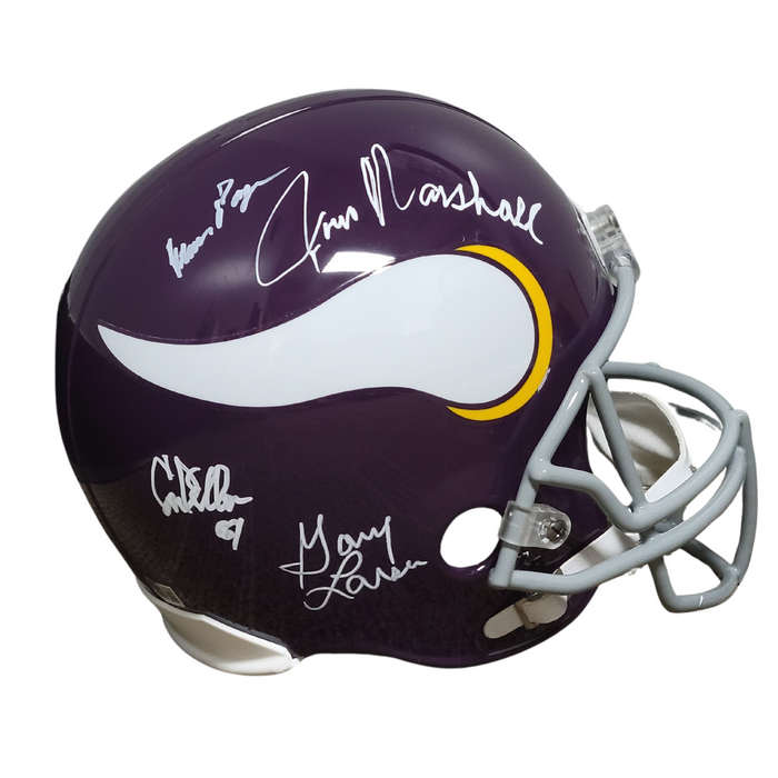 Purple People Eaters Signed Minnesota Vikings FS Purple Speed Replica Helmet