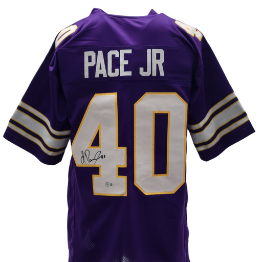 Ivan Pace Jr. Signed Custom Throwback Purple Football Jersey