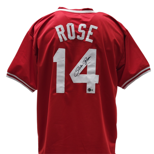 Pete Rose Signed Custom Red Baseball Jersey