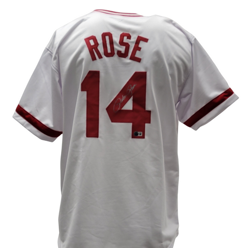 Pete Rose Signed Custom White Baseball Jersey