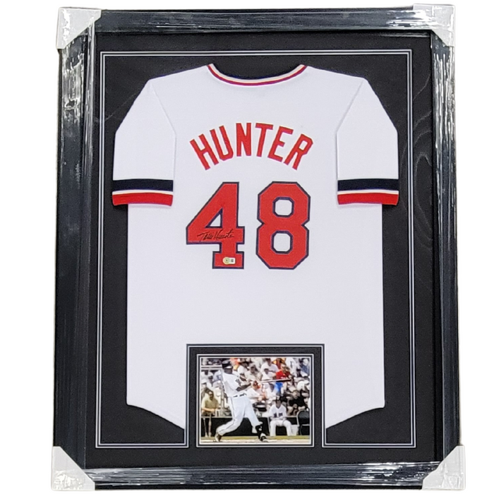 Torii Hunter Signed & Professionally Framed Custom White Baseball Jersey
