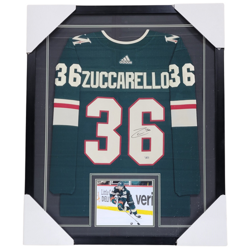 Mats Zuccarello Signed & Framed Authentic Green Hockey Jersey