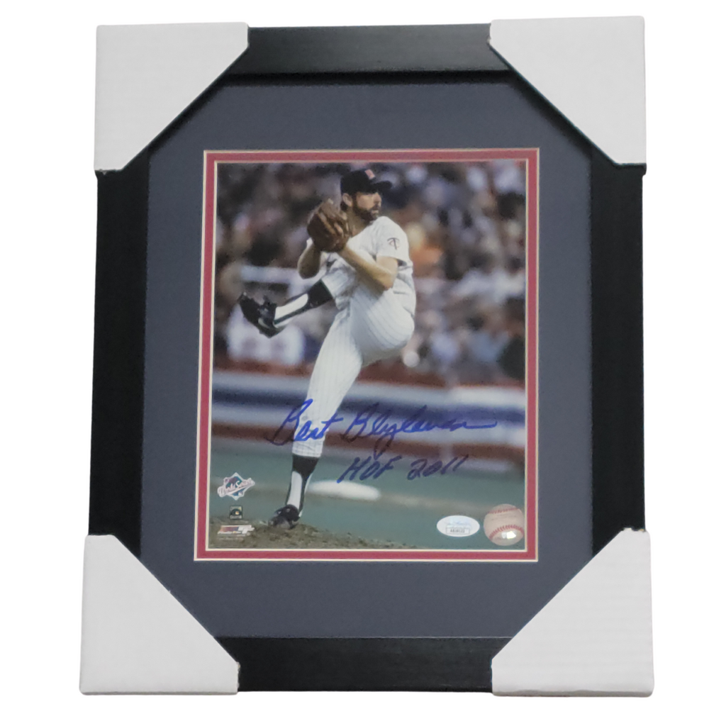 Bert Blyleven Pitching Signed & Professionally Framed 8x10 Photo w/ HOF 2011