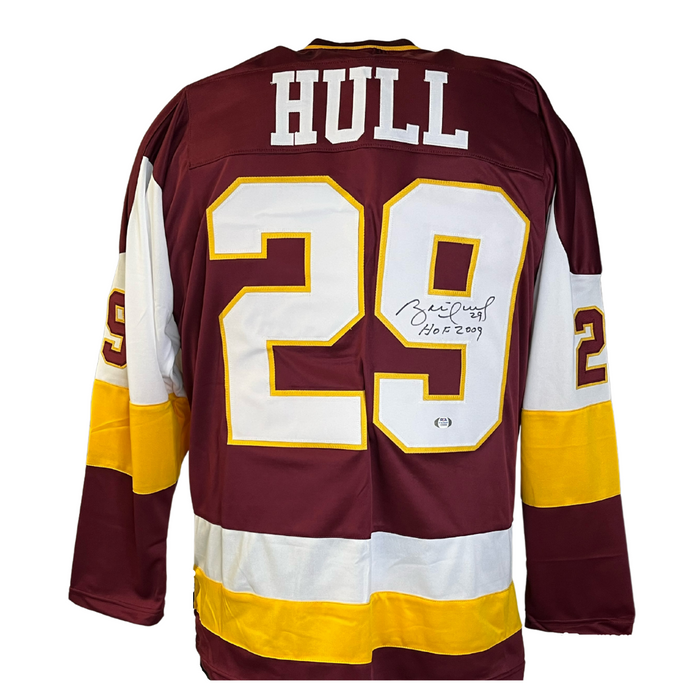 Brett Hull Signed Custom Maroon College Hockey Jersey