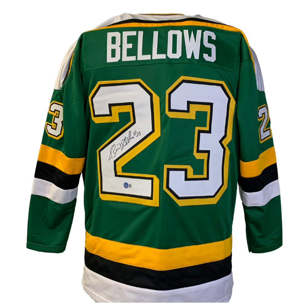 Brian Bellows Signed Custom Green Hockey Jersey