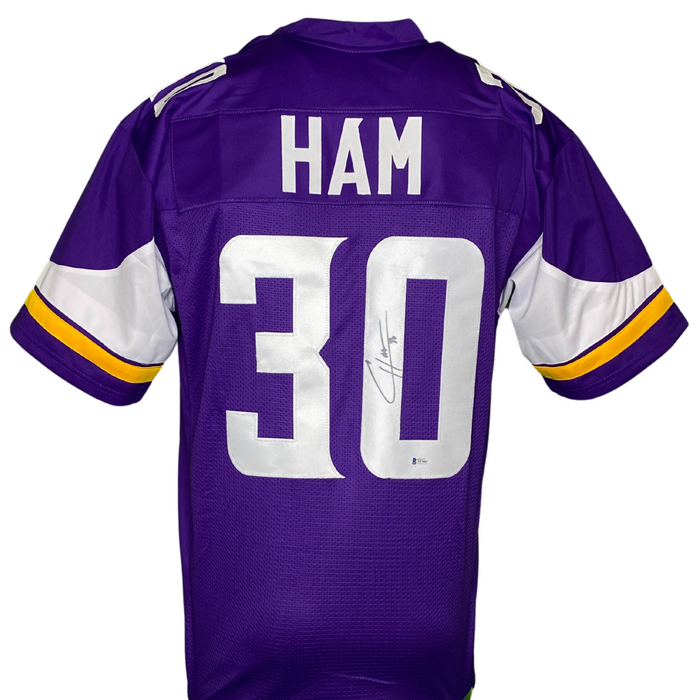 CJ Ham Signed Custom Purple Football Jersey