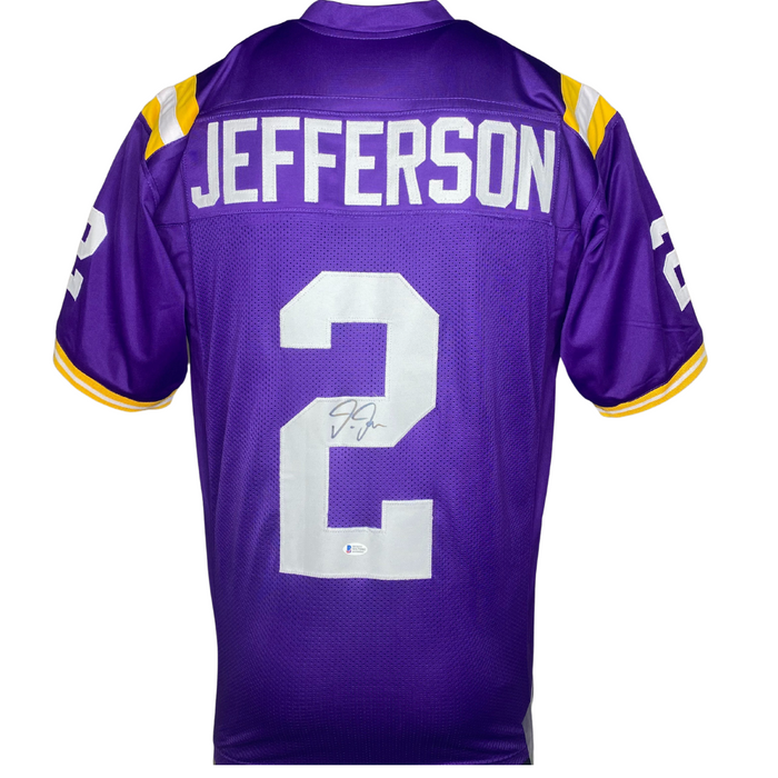 Justin Jefferson Signed Custom Purple College Football Jersey