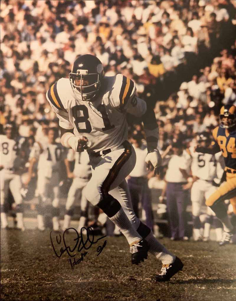 Carl Eller Autographed Running in White 11x14 Photo with HOF 04