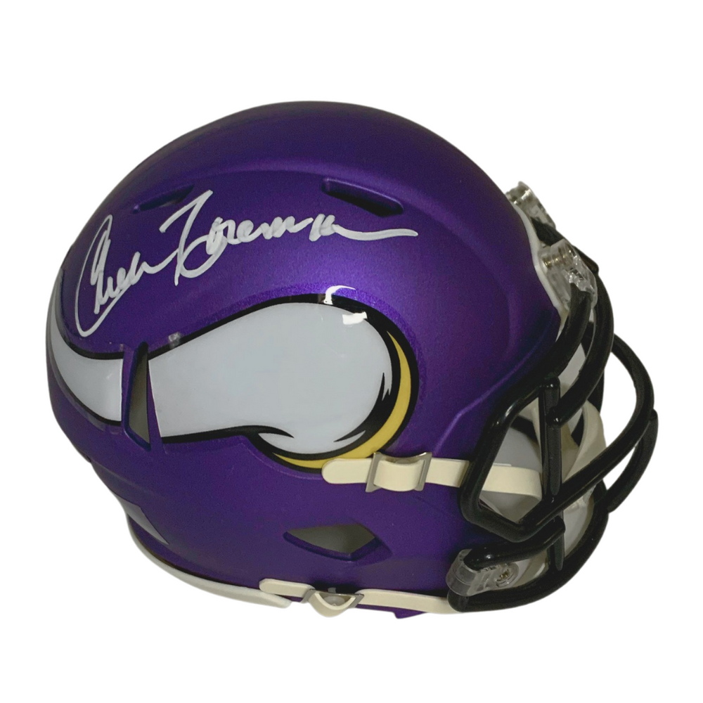 Chuck Foreman Signed Purple Speed Mini Helmet