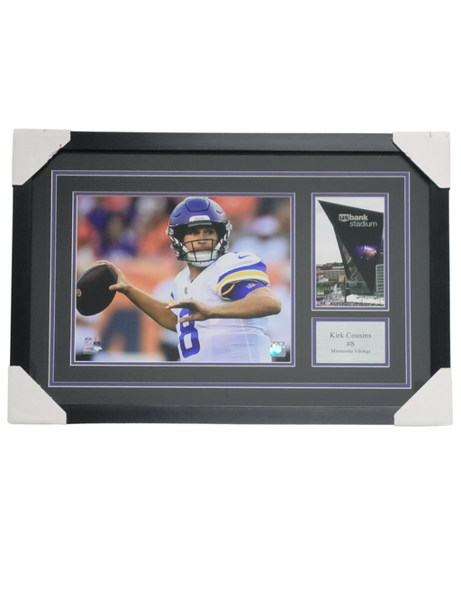 Kirk Cousins, Unsigned, Professionally Framed Display