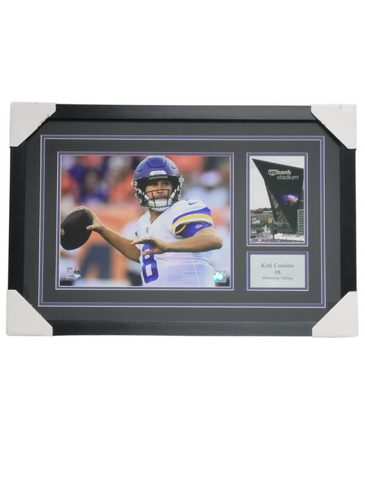 Kirk Cousins, Unsigned, Professionally Framed Display