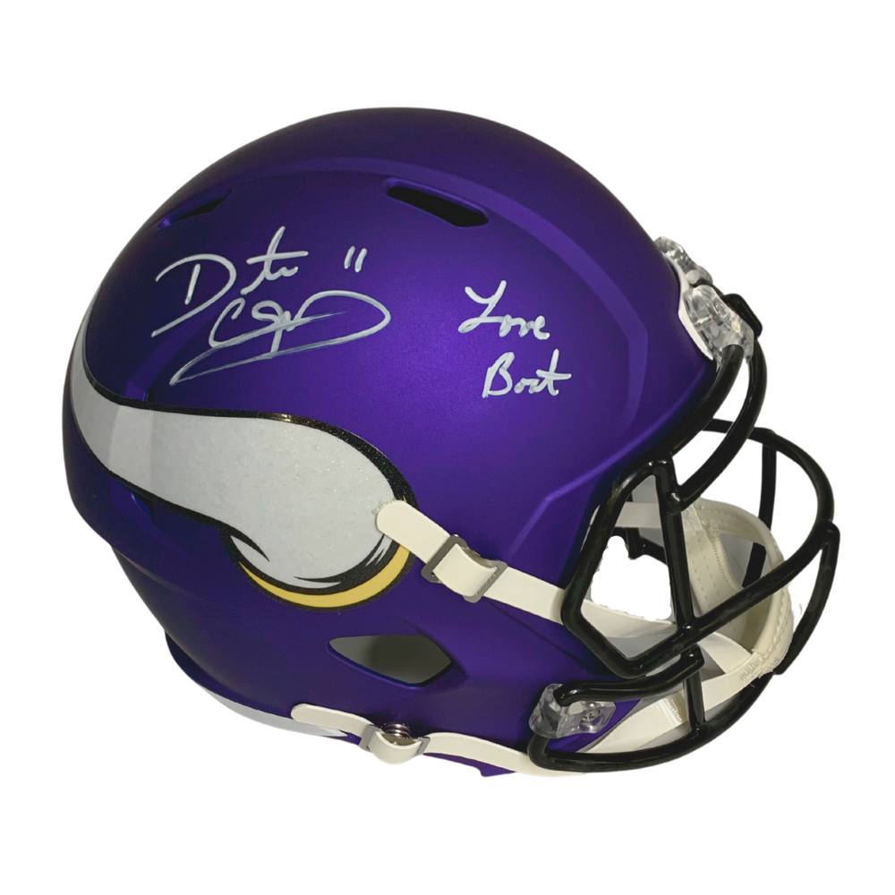 Daunte Culpepper Signed Minnesota Vikings FS Speed Rep Helmet w/ 'Love Boat'