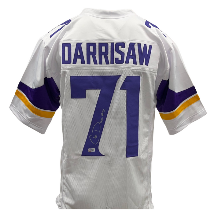 Christian Darrisaw Signed Custom White Football Jersey