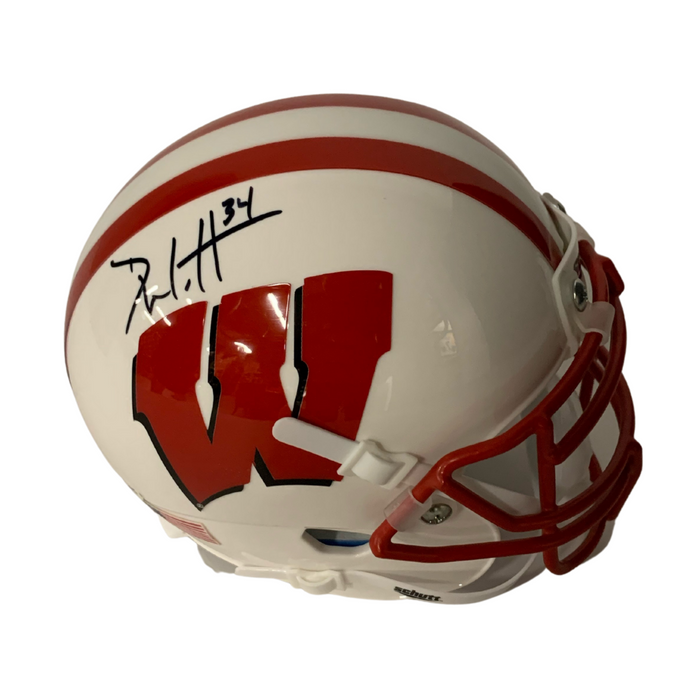 Derek Watt Signed White Wisconsin Mini Helmet