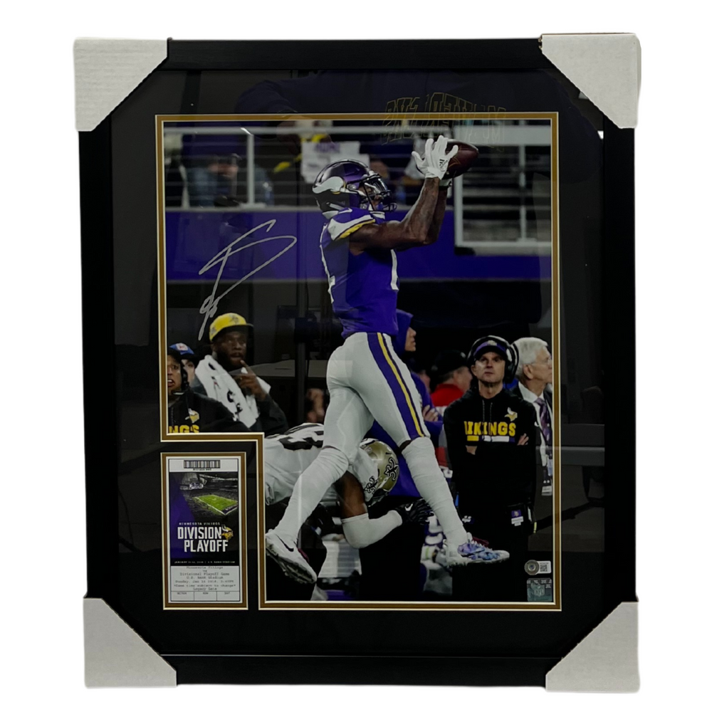 Stefon Diggs Miracle Catch Signed & Professionally Framed 16x20 Replica Ticket Display