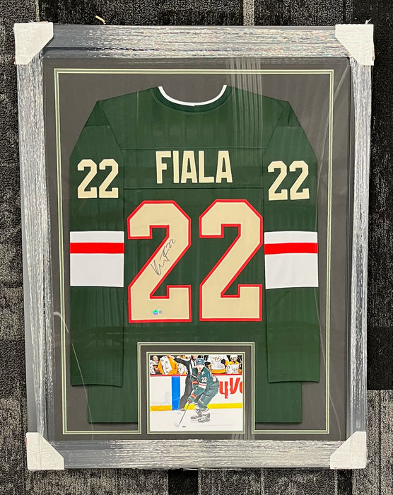 Kevin Fiala Signed & Professionally Framed Custom Green Hockey Jersey
