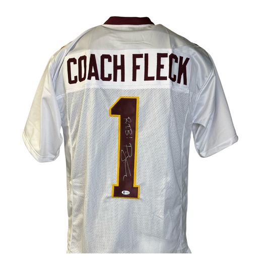 PJ Fleck Signed Custom White Coach Fleck Football Jersey w/ RTB